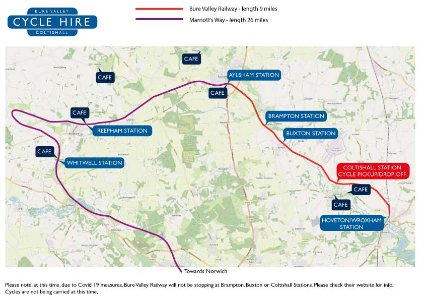 Bure Valley Cycle Hire- possible routes